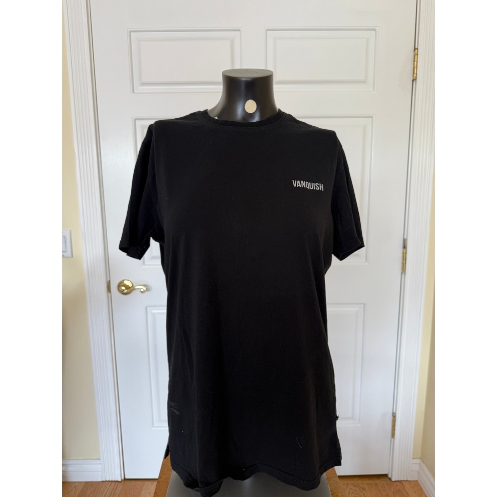 Vanquish Fitness Mens Black Short Sleeve Logo T-Shirt Size Medium VQ Gym Top
